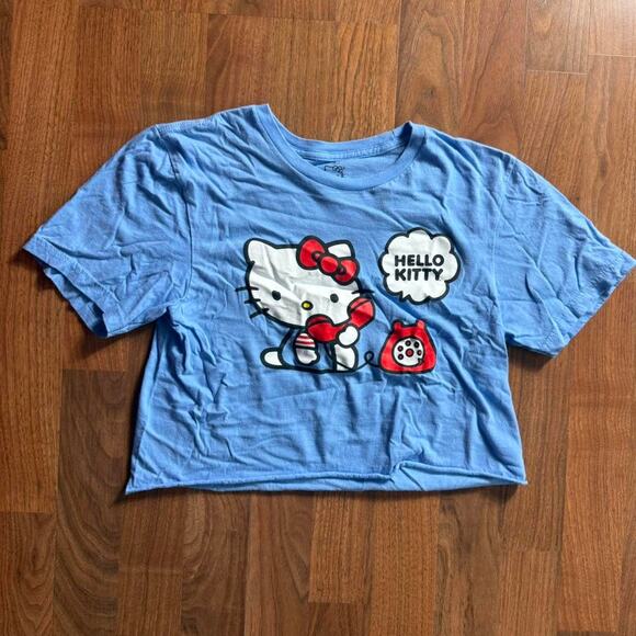 Hello Kitty Cropped Graphic Shirt - Picture 1 of 7